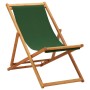 Folding beach chair made of eucalyptus wood and green fabric by vidaXL, Garden chairs - Ref: Foro24-310315, Price: 57,99 €, D...