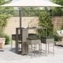 5-piece garden bar set with gray PE rattan cushions by , Garden sets - Ref: Foro24-3261495, Price: 313,14 €, Discount: %