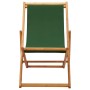 Folding beach chair made of eucalyptus wood and green fabric by vidaXL, Garden chairs - Ref: Foro24-310315, Price: 57,31 €, D...