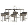 7-piece garden bar set with gray PE rattan cushions by , Garden sets - Ref: Foro24-3261474, Price: 391,59 €, Discount: %