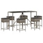 7-piece garden bar set with gray PE rattan cushions by , Garden sets - Ref: Foro24-3261474, Price: 391,59 €, Discount: %