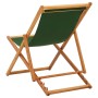 Silla de playa plegable madera de eucalipto y tela verde de vidaXL, Sillas de jardín - Ref: Foro24-310315, Precio: 57,99 €, D...