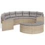 Halbrundes Gartensofa mit beigen Polstern aus synthetischem Rattan. von , Outdoor-Sofas - Ref: Foro24-3318515, Preis: 439,99 ...