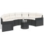 Semicircular garden sofa with table and black PE rattan cushions by , Outdoor sofas - Ref: Foro24-3318517, Price: 472,53 €, D...