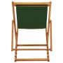 Folding beach chair made of eucalyptus wood and green fabric by vidaXL, Garden chairs - Ref: Foro24-310315, Price: 57,31 €, D...