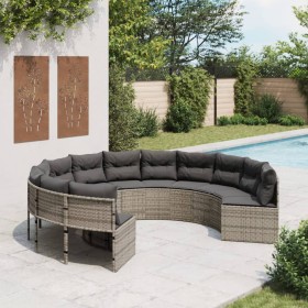 Runder Gartensofa mit grauen Kissen aus synthetischem Rattan. von , Outdoor-Sofas - Ref: Foro24-3318541, Preis: 621,99 €, Rab...