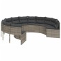 Runder Gartensofa mit grauen Kissen aus synthetischem Rattan. von , Outdoor-Sofas - Ref: Foro24-3318541, Preis: 621,64 €, Rab...