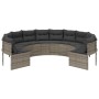 Round garden sofa with gray synthetic rattan cushions by , Outdoor sofas - Ref: Foro24-3318541, Price: 621,64 €, Discount: %