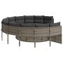 Runder Gartensofa mit grauen Kissen aus synthetischem Rattan. von , Outdoor-Sofas - Ref: Foro24-3318541, Preis: 621,64 €, Rab...