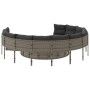 Round garden sofa with gray synthetic rattan cushions by , Outdoor sofas - Ref: Foro24-3318541, Price: 621,64 €, Discount: %