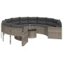 Runder Gartensofa mit Tisch und grauen PE-Rattan-Kissen. von , Outdoor-Sofas - Ref: Foro24-3318536, Preis: 682,99 €, Rabatt: %