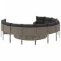 Runder Gartensofa mit Tisch und grauen PE-Rattan-Kissen. von , Outdoor-Sofas - Ref: Foro24-3318536, Preis: 682,99 €, Rabatt: %