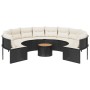 Round garden sofa with table and black PE rattan cushions by , Outdoor sofas - Ref: Foro24-3318548, Price: 643,02 €, Discount: %