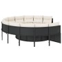 Round garden sofa with table and black PE rattan cushions by , Outdoor sofas - Ref: Foro24-3318548, Price: 643,02 €, Discount: %