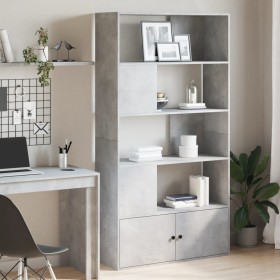 Regal aus grauem Beton-Holzwerkstoff 100x36x189 cm von , Bücherregale und Regale - Ref: Foro24-3295327, Preis: 149,99 €, Raba...