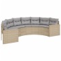 Semicircular garden sofa, 2 pieces, synthetic beige rattan by , Outdoor sofas - Ref: Foro24-3262063, Price: 589,71 €, Discoun...