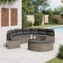 Semicircular 3-piece synthetic rattan garden sofa set in gray. by , Outdoor sofas - Ref: Foro24-3262075, Price: 594,84 €, Dis...