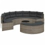 Semicircular 3-piece synthetic rattan garden sofa set in gray. by , Outdoor sofas - Ref: Foro24-3262075, Price: 594,84 €, Dis...