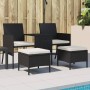 2-seater garden sofa with black PE rattan table and stools by , Outdoor sofas - Ref: Foro24-317626, Price: 235,91 €, Discount: %