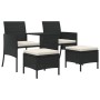 2-seater garden sofa with black PE rattan table and stools by , Outdoor sofas - Ref: Foro24-317626, Price: 235,91 €, Discount: %