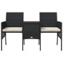 2-seater garden sofa with black PE rattan table and stools by , Outdoor sofas - Ref: Foro24-317626, Price: 235,91 €, Discount: %