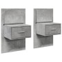 Wall-mounted bedside tables with LED lights 2 units concrete gray by , Nightstands - Ref: Foro24-848164, Price: 117,14 €, Dis...