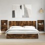 Wall-mounted bedside tables with LED lights 2 units smoked oak by , Nightstands - Ref: Foro24-848166, Price: 116,99 €, Discou...