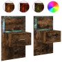 Wall-mounted bedside tables with LED lights 2 units smoked oak by , Nightstands - Ref: Foro24-848166, Price: 116,99 €, Discou...