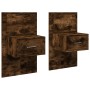 Wall-mounted bedside tables with LED lights 2 units smoked oak by , Nightstands - Ref: Foro24-848166, Price: 116,99 €, Discou...