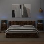 Wall-mounted bedside tables with LED lights 2 units smoked oak by , Nightstands - Ref: Foro24-848166, Price: 116,99 €, Discou...