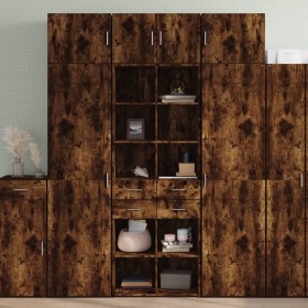 Tall smoked oak engineered wood sideboard 70x42.5x185 cm by , Sideboards - Ref: Foro24-3281466, Price: 184,99 €, Discount: %