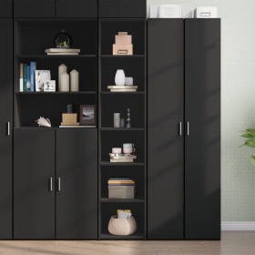 Tall black engineered wood sideboard 40x41x185 cm by , Sideboards - Ref: Foro24-3281667, Price: 112,64 €, Discount: %