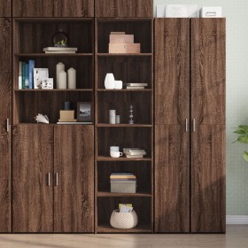 Tall brown oak veneer highboard 50x41x185 cm by , Sideboards - Ref: Foro24-3281686, Price: 128,99 €, Discount: %