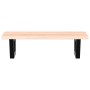 Wall-mounted steel and solid oak wood sink shelf by , bathroom vanities - Ref: Foro24-3302543, Price: 71,75 €, Discount: %