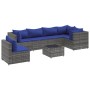 Set de muebles de jardín 7 pzas y cojines ratán sintético gris de , Conjuntos de jardín - Ref: Foro24-3308183, Precio: 460,45...