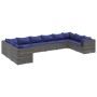 Set de muebles de jardín 10 pzas y cojines ratán sintético gris de , Conjuntos de jardín - Ref: Foro24-3308287, Precio: 587,3...