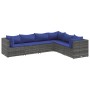 Set de muebles de jardín 6 pzas y cojines ratán sintético gris de , Conjuntos de jardín - Ref: Foro24-3308143, Precio: 362,52...