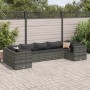 Gartenmöbel-Set 7-teilig mit grauen Polstern aus synthetischem Rattan von , Gartensets - Ref: Foro24-3308258, Preis: 447,75 €...