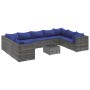 Set de muebles de jardín 10 pzas y cojines ratán sintético gris de , Conjuntos de jardín - Ref: Foro24-3308279, Precio: 562,6...