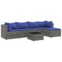 Set de muebles de jardín 6 pzas y cojines ratán sintético gris de , Conjuntos de jardín - Ref: Foro24-3308071, Precio: 319,28...