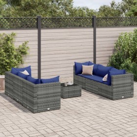 Gartenmöbel-Set 7-teilig mit grauen Polstern aus synthetischem Rattan von , Gartensets - Ref: Foro24-3308031, Preis: 399,99 €...