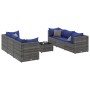 Set de muebles de jardín 7 pzas y cojines ratán sintético gris de , Conjuntos de jardín - Ref: Foro24-3308031, Precio: 399,99...