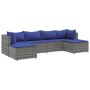 Set de muebles de jardín 6 pzas y cojines ratán sintético gris de , Conjuntos de jardín - Ref: Foro24-3308247, Precio: 320,82...