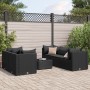 Set muebles de jardín 6 piezas y cojines ratán sintético negro de , Conjuntos de jardín - Ref: Foro24-3308019, Precio: 497,60...