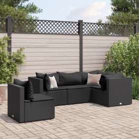 5-piece garden furniture set with black synthetic rattan cushions by , Garden sets - Ref: Foro24-3308155, Price: 425,84 €, Di...