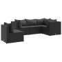 Set de muebles de jardín 5 pzas y cojines ratán sintético negro de , Conjuntos de jardín - Ref: Foro24-3308155, Precio: 425,8...