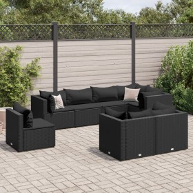 Garden furniture set 8 pieces and black synthetic rattan cushions by , Garden sets - Ref: Foro24-3308195, Price: 627,99 €, Di...