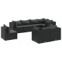 Set de muebles de jardín 8 pzas y cojines ratán sintético negro de , Conjuntos de jardín - Ref: Foro24-3308195, Precio: 628,3...