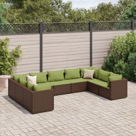 Gartenmöbel-Set, 9-teilig, mit braunen Polstern aus synthetischem Rattan. von , Gartensets - Ref: Foro24-3308270, Preis: 659,...