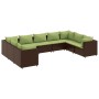 Garden furniture set 9 pieces with brown synthetic rattan cushions by , Garden sets - Ref: Foro24-3308270, Price: 659,99 €, D...